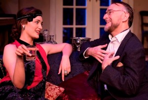 Tess Haubrich (Myra) and James Bean (David) in Noel Coward's Hay Fever at New Theatre. Photograph (c) Bob Seary